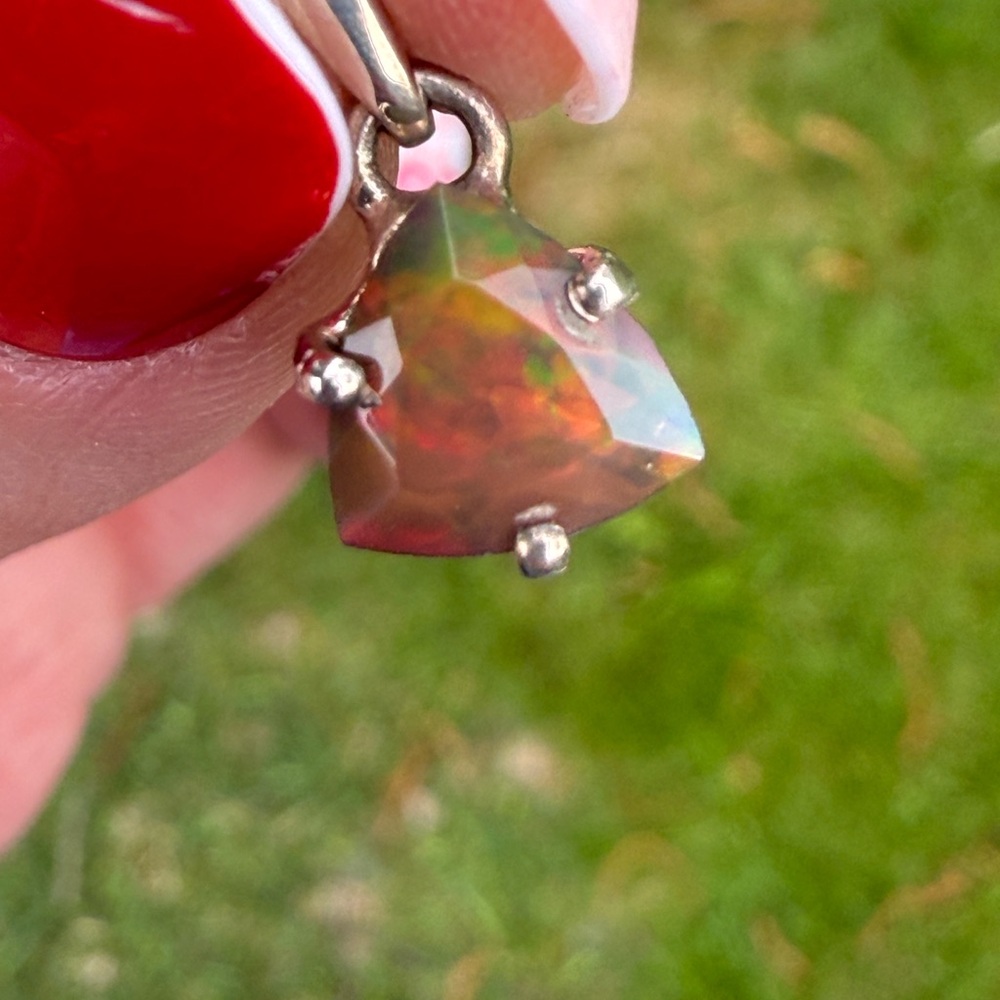 Elegant Black Opal Pendant